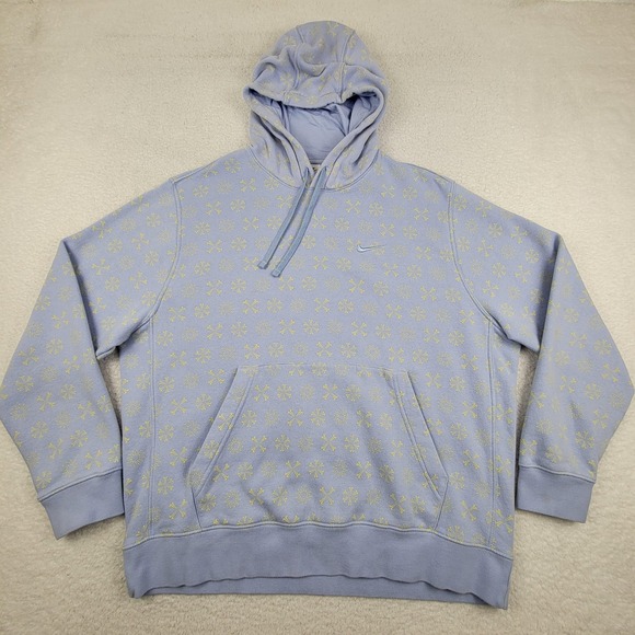 Nike Hoodie Mens XL Purple Yellow Embroidered Swoosh FJ1635-479 All Over Print - Picture 2 of 12